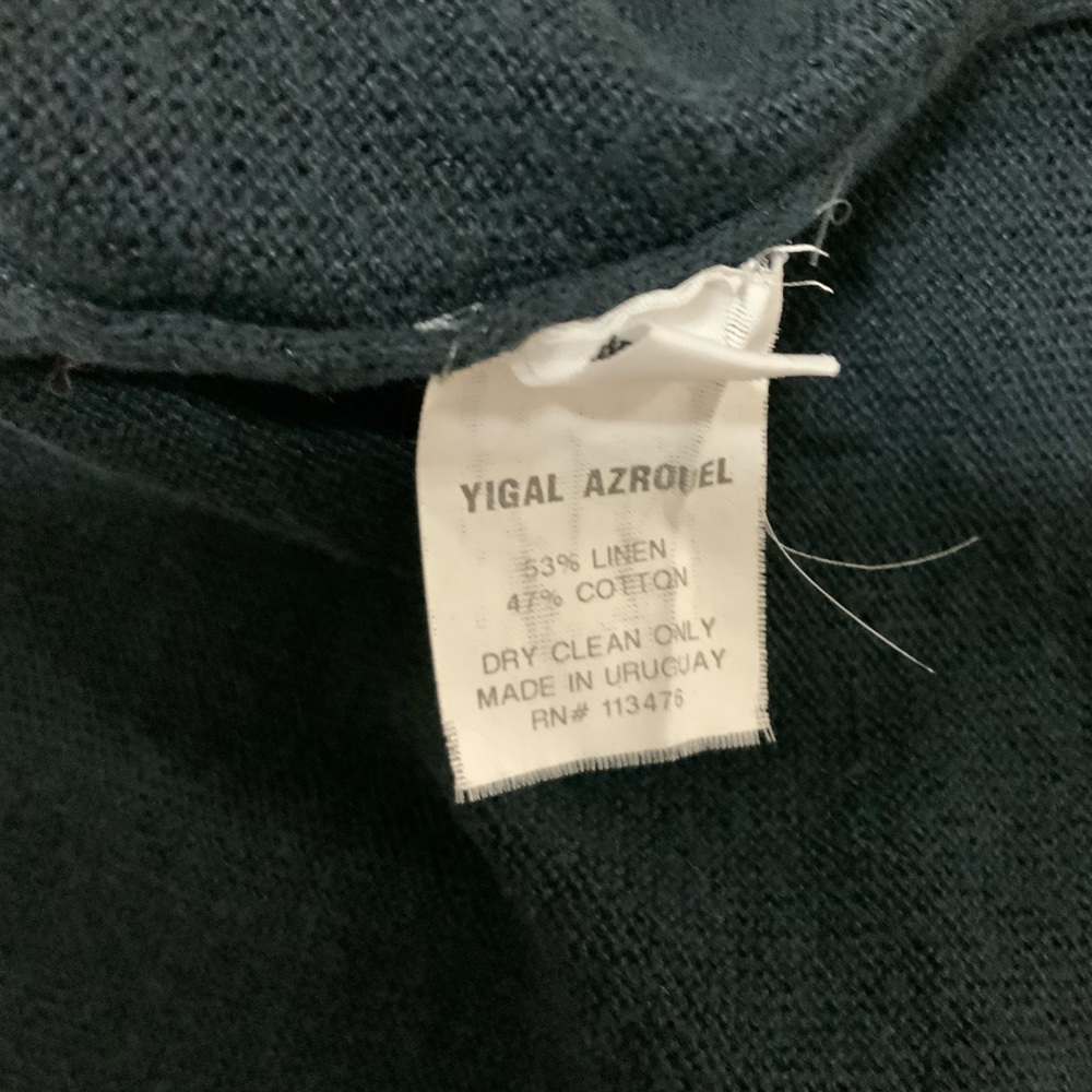 Yigal Azrouel Navy Linen Cotton Blend Navy Polo Snap Buttons sz L - Picture 6 of 8